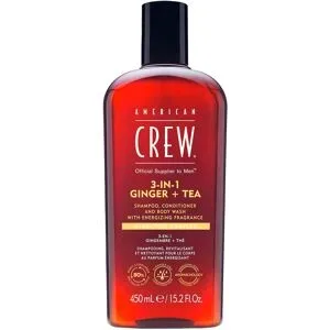 450ml American Crew 3In1 Ginger & Tea Shampoo, Conditioner & Body Wash