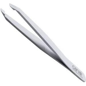 Canal Haarpinzette, runde Spitze, satin, rostfrei, 9 cm