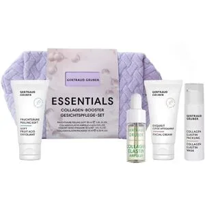 74ml GERTRAUD GRUBER ESSENTIALS Collagen-Booster Gesichtspflege-Set (Peeling 30ml + Cream 30ml + Mask 10ml + Ampulle 4ml)