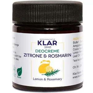 30ml KLAR Deocreme Zitrone & Rosmarin