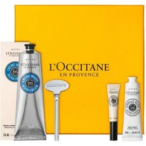 L'Occitane Karité Confort Handpflege Geschenkset (Creme 150ml + Öl 7,5ml + Peeling 30ml + Tubenschlüssel)