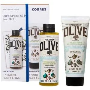 450ml KORRES Pure Greek Olive Sea Salt Body Care Collection (Duschgel 250 ml + Bodymilk 200ml)