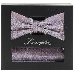 SEIDENFALTER Masche - Fliege Set mit Stecktuch rosa Herren