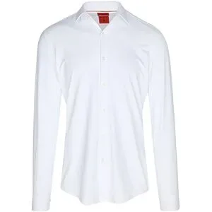HUGO Jerseyhemd Slim Fit KENNO weiss   39 herren