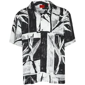 HUGO Hemd Oversized Fit EXOLINO  schwarz   XL Herren