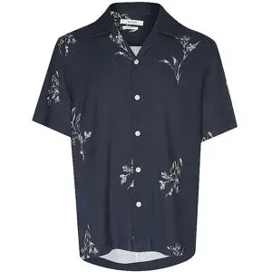SELECTED Hemd SLHREGTERRY AOP  dunkelblau   M herren