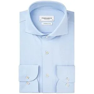 PROFUOMO Hemd Japanese Knit hellblau   43 herren