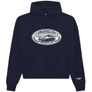 PROHIBITED Kapuzensweater - Hoodie HORSE RACER dunkelblau   XL Herren