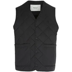 REPLAY Steppgilet  schwarz   L herren