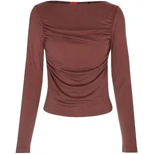 HUGO Langarmshirt DAENI braun   XL damen