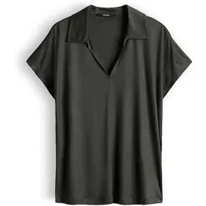 SOMEDAY Poloshirt KENDRI dunkelgrün   38 damen