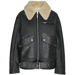 TOPSHOP Jacke in Lederoptik schwarz   L Damen