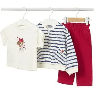 MAYORAL Baby Set 3-teilig Jacke, T-Shirt und Hose rot   68
