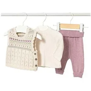 MAYORAL Baby Set Pullunder mit Langarmshirt und Hose  lila   62 baby