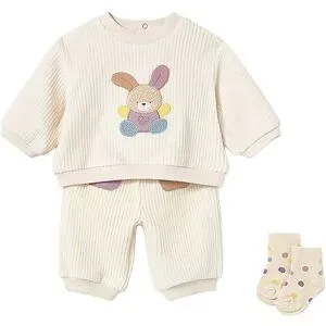 MAYORAL Baby Set Sweater mit Hose und Socken  creme   56