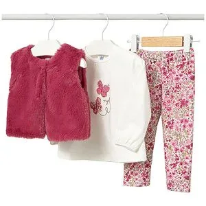 MAYORAL Baby Set 3-teilig Langarmshirt, Gilet und Leggings beere   86