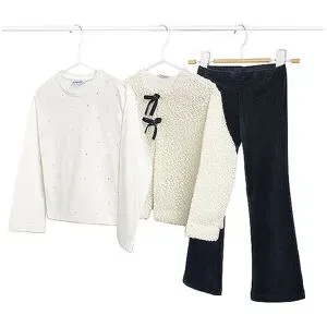 MAYORAL Mädchen Set 3-teilig Langarmshirt, Jacke und Hose dunkelblau   110 Mädchen