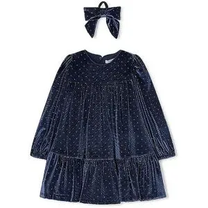 MAYORAL Mädchen Kleid mit Haargummi dunkelblau   140 Mädchen