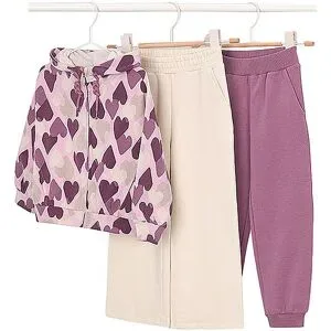 MAYORAL Mädchen Set 3-tlg Sweatjacke mit zwei Hose rosa   104 baby