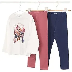 MAYORAL Mädchen Set 3-tlg. Shirt und zwei Leggings rosa   110 Mädchen