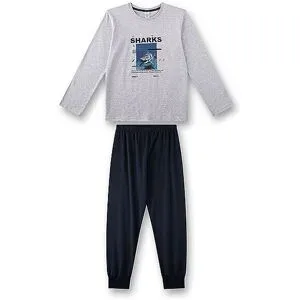 SANETTA Jungen Pyjama 2-teilig Langarmshirt und Hose hellgrau   152 Jungen