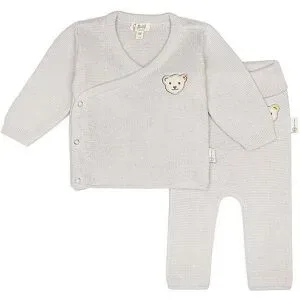 STEIFF Baby Set Strickjacke und Strickhose 2 teilig hellgrau   86