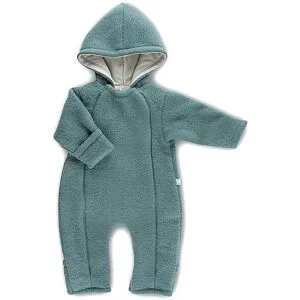 POPOLINI Baby Wollfleece Overall dunkelgrün   74-80