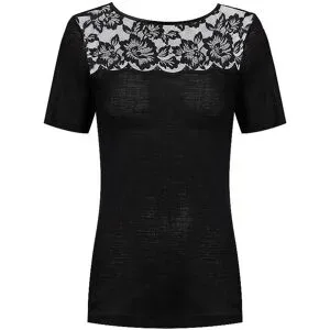 MEY T-Shirt WOOL LOVE schwarz schwarz   S/M Damen