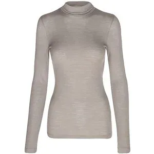 MEY Langarmshirt WOOL LOVE deep taupe hellbraun   XXS/XS Damen