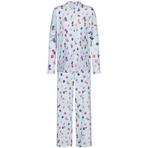 MEY Pyjama FLYING MACARONS hellblau   XL Damen