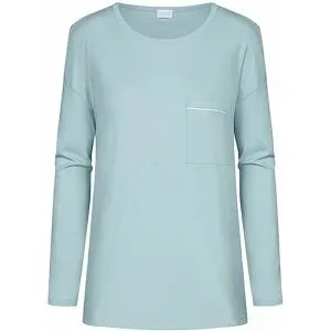 MEY Pyjamashirt CLASSY NIGHTS waterscape hellblau   42 damen