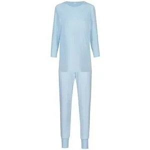 MEY Pyjama SIMPLE STRIPES alice blue hellblau   48 Damen