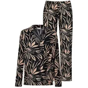 MEY Pyjama VIVID BLOOM schwarz schwarz   S Damen