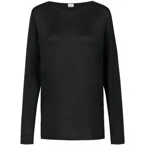 MEY Pyjama Langarmshirt PURE SHINE schwarz   S Damen
