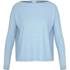 MEY Pyjama Langarmshirt CASUAL RIB powder blue hellblau   XS Damen
