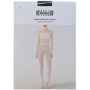 WOLFORD Modestrumpfhose INFINITE ROSE NET black schwarz   S damen
