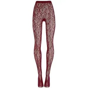 WOLFORD Modestrumpfhose INFINITE ROSE NET bordeaux dunkelrot   M damen
