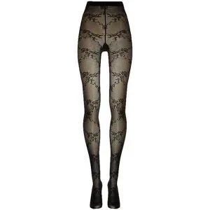 WOLFORD Modestrumpfhose FLORAL LACE black schwarz   M Damen