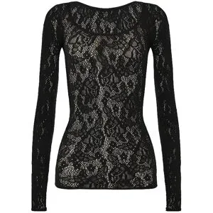 WOLFORD Langarmshirt INFINITE ROSE NET black schwarz   S Damen