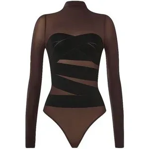 WOLFORD Body INFINITE WRAP dark wood / black braun   S damen