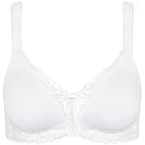 TRIUMPH BH ohne Bügel MODERN LACE COTTON white weiss   80C damen