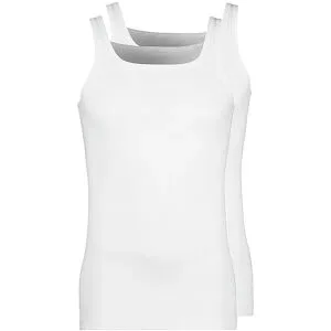 HUBER Trägershirt - Unterhemd  2-er Pkg. Duo Line Feinripp (Weiss) weiss   XXXL herren