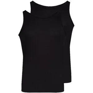 HUBER Trägershirt - Unterhemd  2-er Pkg. schwarz   XL Herren