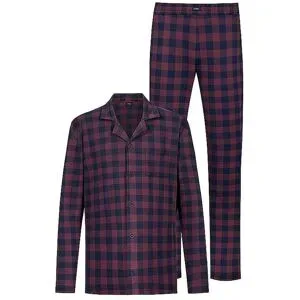 MEY Pyjama LUMBER GRID yacht blue dunkelblau   M Herren
