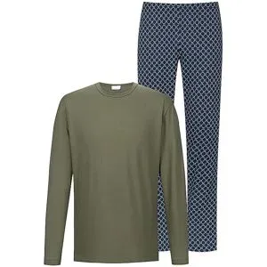 MEY Pyjama SLEEK CIRCLES black forest green olive   XXL Herren