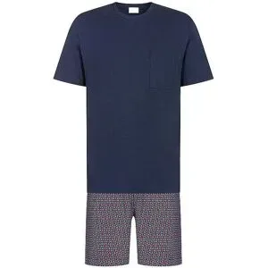 MEY Pyjama yacht blue dunkelblau   M Herren