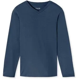 SCHIESSER Pyjama Langarmshirt MIX + RELAX royal blau   56 herren