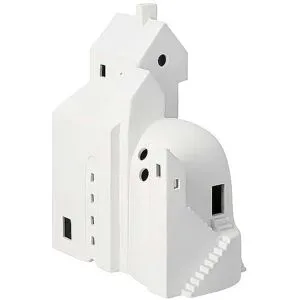 RAEDER LED Lichthaus Treppchenstädtchen 17x21cm Weiss weiss