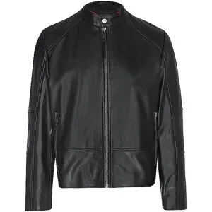 HUGO Lederjacke LIKOS schwarz   XXL Herren