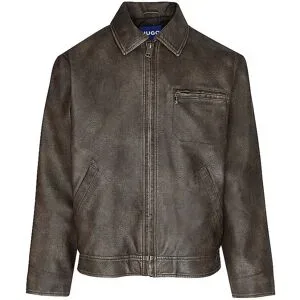 HUGO Jacke in Lederoptik BLAKER braun   M Herren